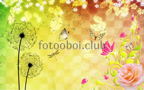 одуванчики, бабочки, цветы, розы, дизайнерские, для девочки